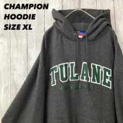 よ*ぃ様 チャンピオン　カレッジ切文字刺繍ロゴスエットパーカー XL グレー　ア