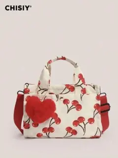 CHISIY チェリー柄バッグ ハンドバッグ ショルダーバッグ さくらんぼ