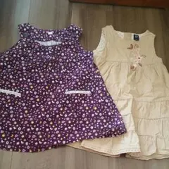 春秋コーデュロイワンピセット　90,95cm