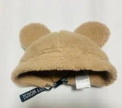 ミッキーマウス 耳付きベージュ帽子