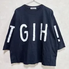 DOUBLE NAME Tシャツ ビッグロゴ オーバーサイズ ブラック Fのサムネイル