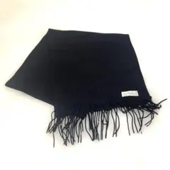 美品 イタリア製 カシミヤ100％ マフラー 黒 ストール ビジネス メンズ