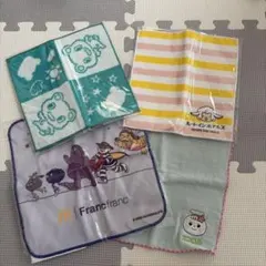 【新品・未使用品】キャラクタータオルハンカチ4点セット