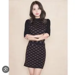 DDモノグラムタイトミニワンピース （ブラック）