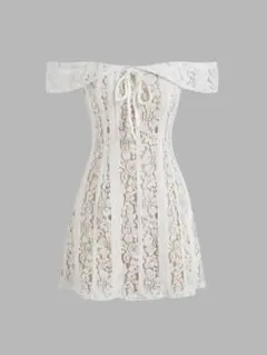 【CIDER】レース オフショルダー ミニワンピース ドレス