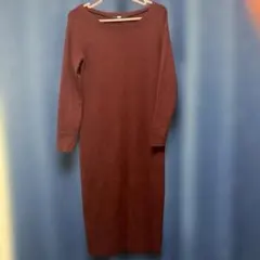 ユニクロ　UNIQLO ニットIラインワンピース 九分袖