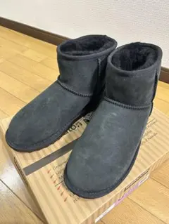 KIRKLAND ブラック リアルムートンブーツ　23cm