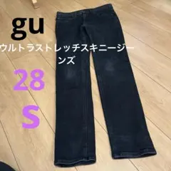 guウルトラストレッチスキニーデニム ブラック28s