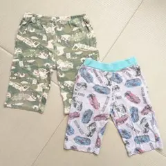 車 ウエストゴム ハーフパンツ 半ズボン 120サイズ 2点セット まとめ売り