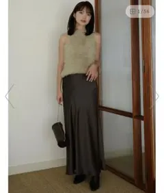 anuans サテンナロースカート XS