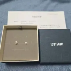 TSUTSUMI K14WG ダイヤモンドピアス 中折れ式ダイヤフープピアス