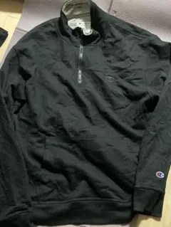 Champion ハーフジップ スウェット ブラック 値下げ可能