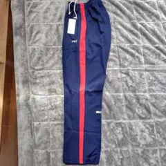 FILA ストライプジャージパンツ ネイビー/レッド