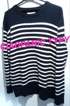 爽やかネイビー♥ボーダークルーネックニット♥アクリルで肌触り抜群♥知的シンプル