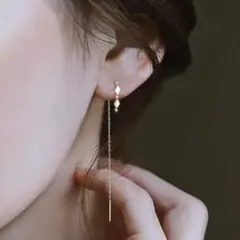 No174 アメリカン チェーン ピアス［ゴールド］金属アレルギー対応 高品質