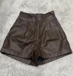 【新品】GRLレザーショートパンツ 「tu88」Mサイズ ブラウン