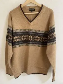 メンズ　HUSH TRADERS ベージュ長袖ニット