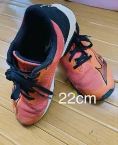 22cm アシックス　軽量スニーカー　オレンジ