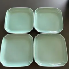 青磁 角皿 4枚セット 和食器