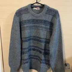 マックレガー McGREGOR 総柄ニット セーター ウール混 レトロ 古着