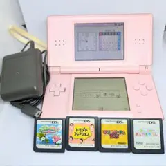 Nintendo DS Lite 本体 ピンク ソフト4本セット【ジャンク品】