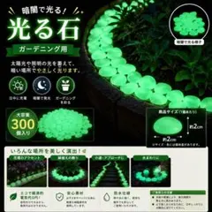 ガーデニングストーン 光る石 300個入り グリーン 蓄光 夜光石 ガーデニング