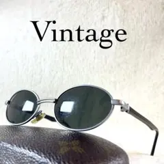 偏光　60s～70s　ビンテージサングラス　グリーンレンズ　シルバーフレーム