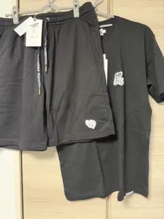 ジェラートピケ HOMMEダイナソー&エッグ総柄シャツ&ハーフパンツ