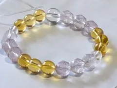スターカットアメジスト&シトリン天然石ブレスレット