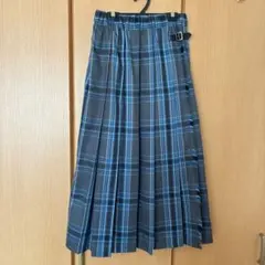 サマンサモスモスSM2グレーと青のチェック柄プリーツスカート1度着用
