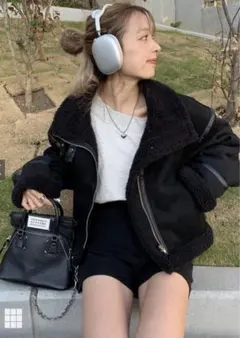 ショート丈ボアムートンジャケット［K9058b］