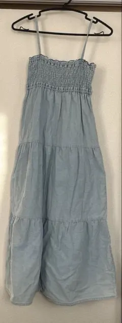 デニム キャミソール ロング ワンピース