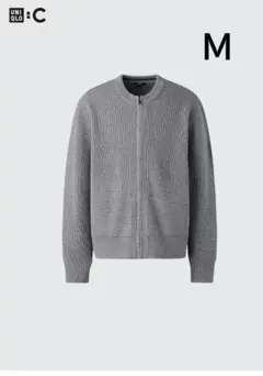 ユニクロC クルーネックフルジップカーディガン グレー Ｍサイズ