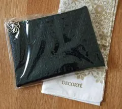 デコルテ マルセルサンダース ポーチ ブラック ハンカチ ベージュ系 2点セット