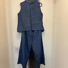 デニムノースリーブサロペット