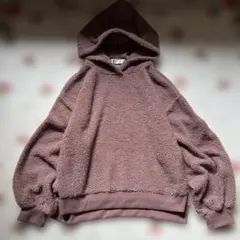 お値下げ！Blue Strive Ｌ　もこもこボアフードパーカー ピンクブラウン