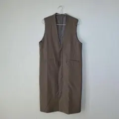 ロペピクニック　ブラウン ノースリーブ ロングベスト　ジレ