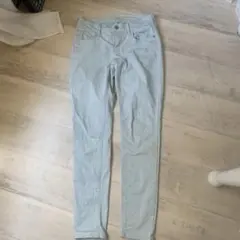 【オールドネイビー】ストライプブルーデニム スキニーパンツ夏ユニクロGUヤヌーク