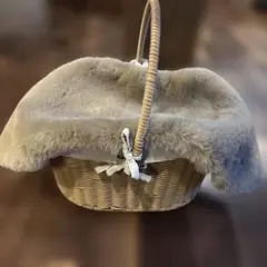 ファー かごバッグ