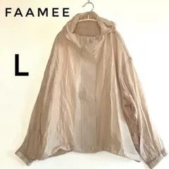 FAAMEE 薄くて軽いフード付きジャケット Lサイズ ベージュ系のサムネイル