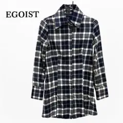 EGOIST チェック柄 長袖シャツ ブラウス 黒 白