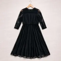 アサクラ パーティードレス レースワンピース S ブラック