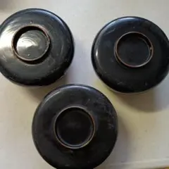 小傷有！上質黒漆の美しい利休形小丸椀①（検輪島塗四つ椀懐石道具蒔絵