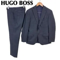 現行【美品】HUGO BOSS スーツセットアップ 44 濃グレー チェックのサムネイル