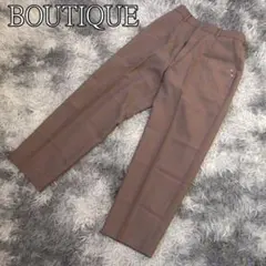 レディース スラックス 日本製 ブラウン L　センターライン　カジュアルパンツ