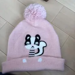 H&M キッズ ニット帽 ポンポン付き ピンク