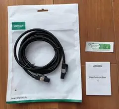UGREEN LANケーブル 2M メッシュ カテゴリー8 コネクタ 10G対応