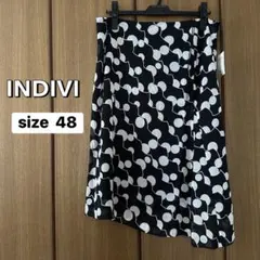 【 INDIVI 】〈インディヴィ〉水玉模様 アシンメトリー タイトスカート