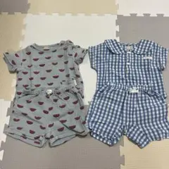 ベビー服 セットアップ 2点セット スイカ柄 チェックのサムネイル