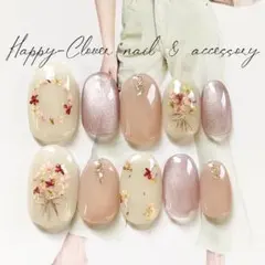 ☆A-499☆ネイルチップ ピンクの押し花ブーケネイル